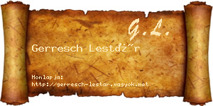 Gerresch Lestár névjegykártya